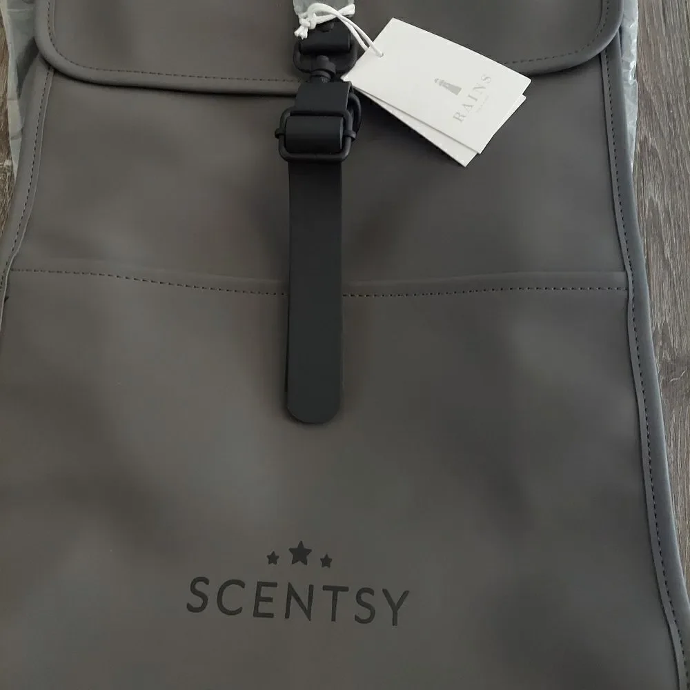 NEW Rains 1220 Waterproof Backpack in Charcoal Scentsy Logo